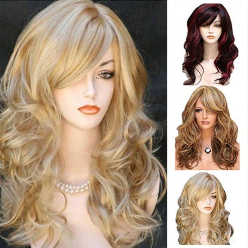 Parrucche Moda da Donna: Parrucche Bionde, Capelli Lunghi Ricci, Grandi Onde, Parrucche Voluminose