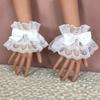 1Pair Ruffled Wrist Cuffs Lace Maid Cosplay Bracelet Sweet Hand Sleeve  Lolita