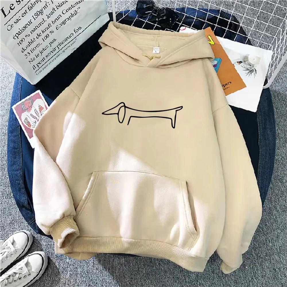 2025 Dachshund 2d Hoodies Women Funny Anime Korean Style Hooded Shirt Clothing Women Gothic Sweatshirts Comfortable and Easy
