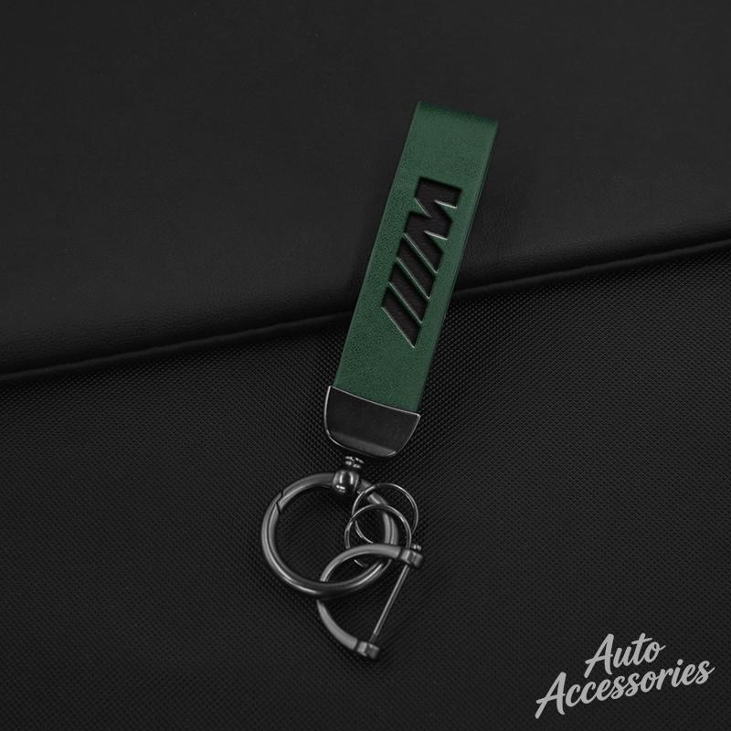 OMPC8 Metal Leather Car Keychain Anti-Lost Keyring Pendant Lanyard For BMW M Performance E46 E90 E60 F10 F30 E39 E36 F20 E87 G30 E92