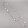 Freshwater Rice Pearls Coin Pearls Long Pendant Necklace Girls Floating Style Stainless Steel For Women Chain Classic Giveaway GiftClassic Necklaces