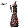 Four Seasons Witch Statue Set Seasonal Figurine Ornament, Handcrafted Resin for Halloween Thanksgiving Hand Painted Craft Tabletop Decoration,