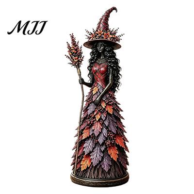 Négy Évszak Boszorkány Szobor Készlet Évszakális Figurás Dísztárgy, Kézzel Készített Gyanta Halloweenre Hálaadásra Kézzel Festett Kézműves Asztali Dísz,