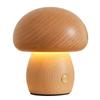 Mini Natural Wood Mushroom Lamp Touch Control LED Night Light for Bedroom Bedside Decor Lamp