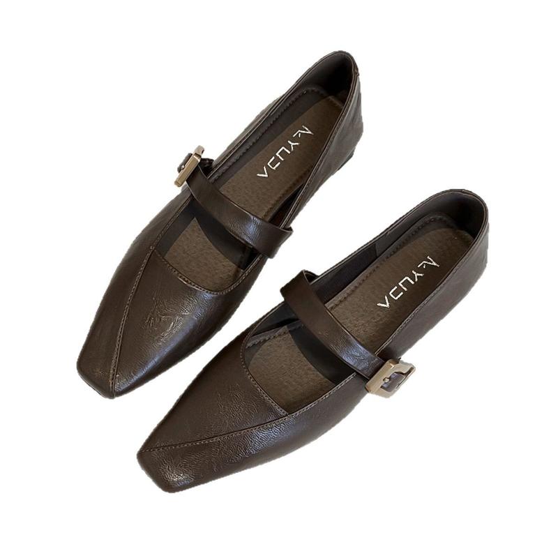 Fashion Hot Selling 2025 Spring New Comfortable Shallow Mouth Square Toe Thick Heel Single Shoes Fashionable Casual Retro Shoe for Women