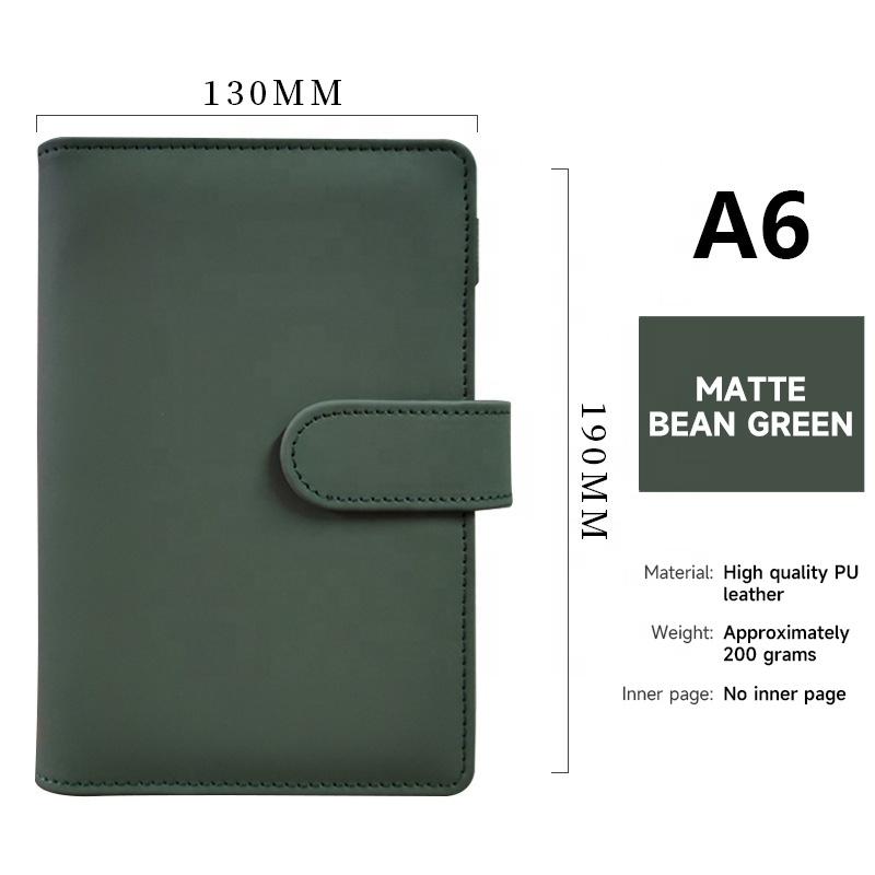Customized Planner Diary Notebooks A5 A6 A7 Ring Binder Budget Pu Leather Binder Clip Notebook
