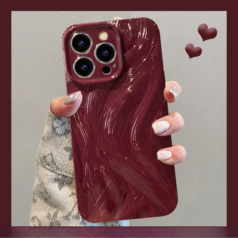 

Simple Pure Shell Suitable for Apple 15 Mobile Phone Case Iphone14PRO Three-dimensional Feather Yarn 13 Fine Hole Anti-fall 12 Silicone X iPhone 15 Plus