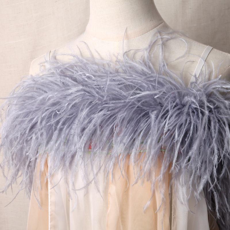 5-Layer Color Encrypted Bold Ostrich Feather Strip Latin Dance Dress Fashion Diy Handmade Clothing Accessories