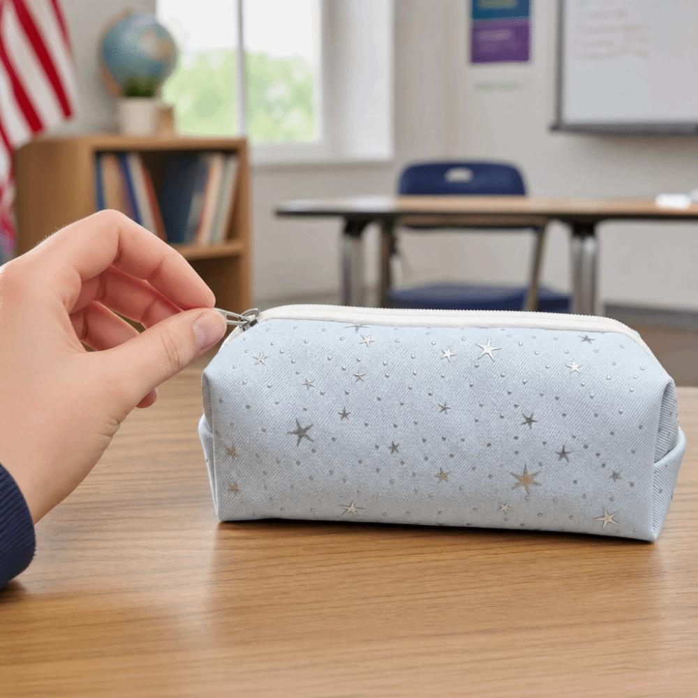 1pc Large Capacity Pen Bag Star Polka Dot Stationery Bag Cute Stationery Organizer  Students