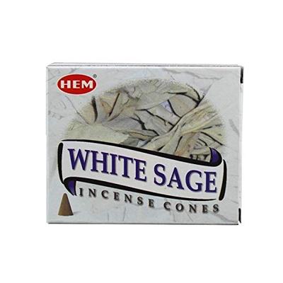 Hem - White Sage Incense Cones - Pack of 12 Boxes of 10 Cones - Superior Quality
