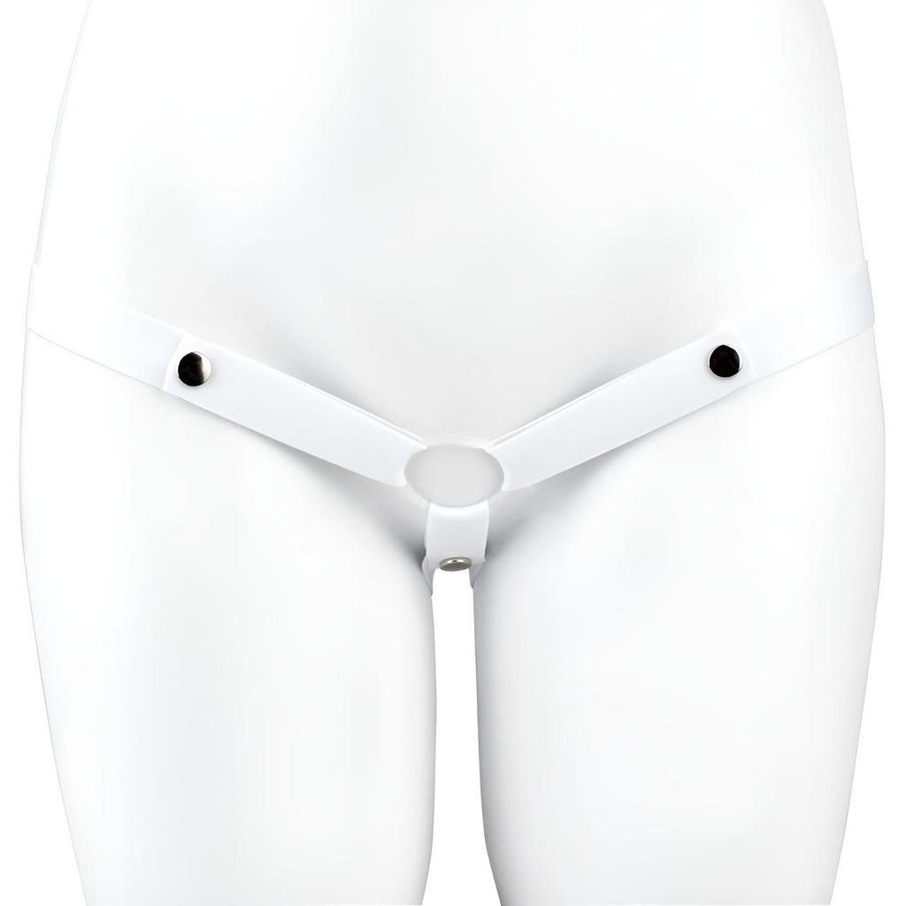 FRRK Adjustable Chastity Lock Belt with Elastic Buttons for Outing Wear