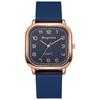 Fashion Silicone Strap Quartz Watch For Women With Mineral Glass And Square Face