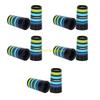 10Pcs Golfing Tapered Ferrules Fit 0.35Inch 0.37Inch Tapered and Parallel Shafts Colorful Striped Golfing Iron Ferrules