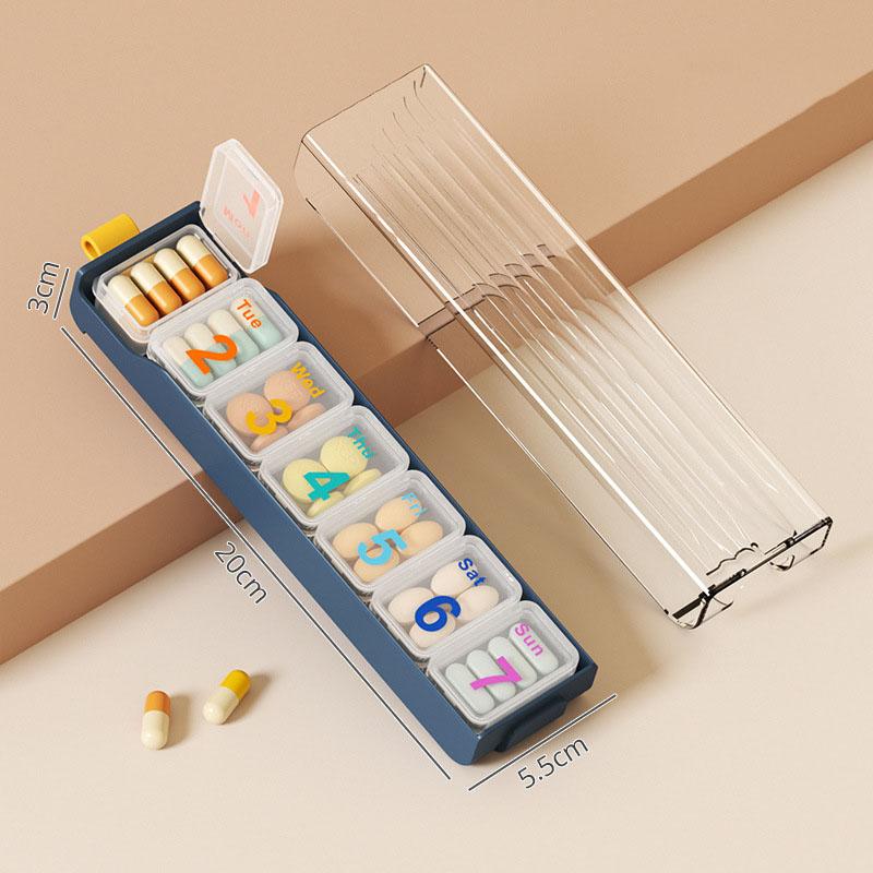 Candy Color Weekly Pill Organizer BPA Free Travel 7 Day Pill Box Case Large Compartment For Vitamins Supplements and Medication