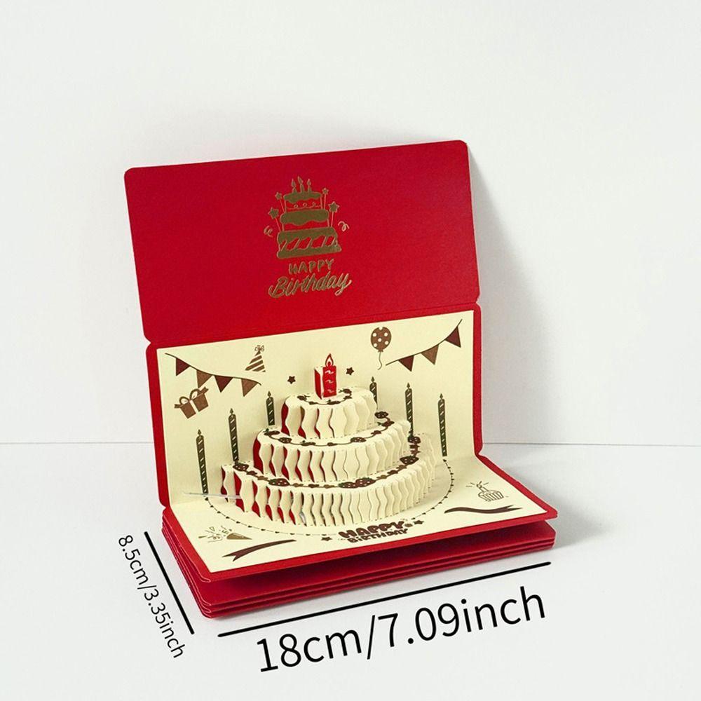 Folding 3 D Birthday Red Envelope Pop-Up Traditional Lucky Money Envelope Best Wishes Money Bag Wedding Celebration