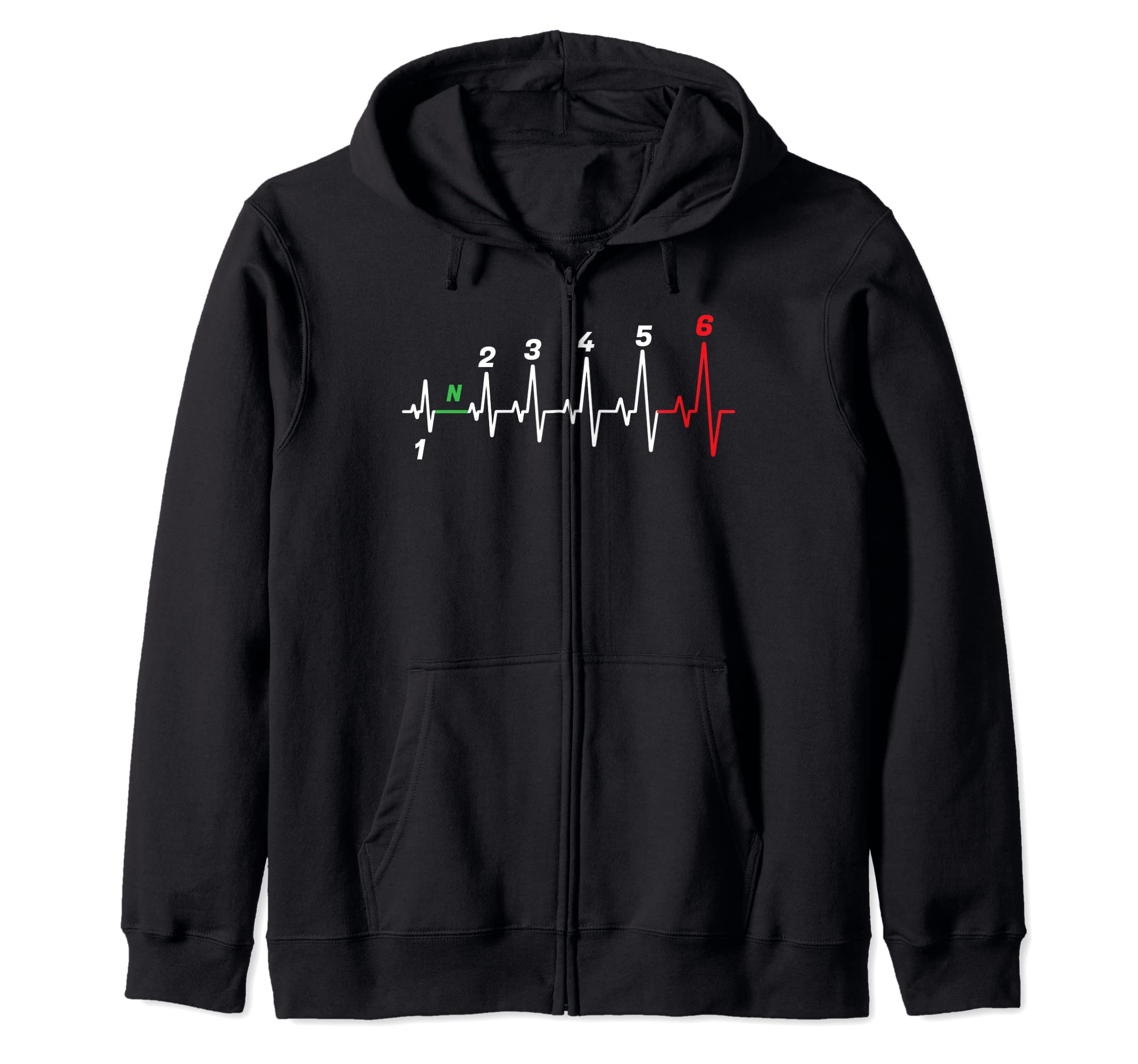 

Car Heartbeat Gear Shift Auto Racing Motocross Motorcycle Zip Hoodie чёрный