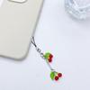 Fashion Beaded Cherry Phone Charm Straps Car Keys Hanging Pendants Y2K Style Bag Decoration Lanyard Purse Accessories