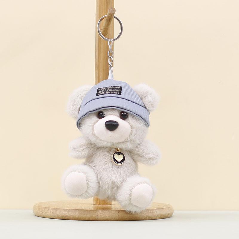 Plush Bear Pendant Keyring With Hat And Heartshaped Necklace Design Kids For