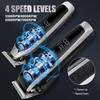 Hatteker Electric Clipper 2 PC Set 4-Level Power Digital LCD Display Men's Oil Head Sculpting with Precision USB Charge