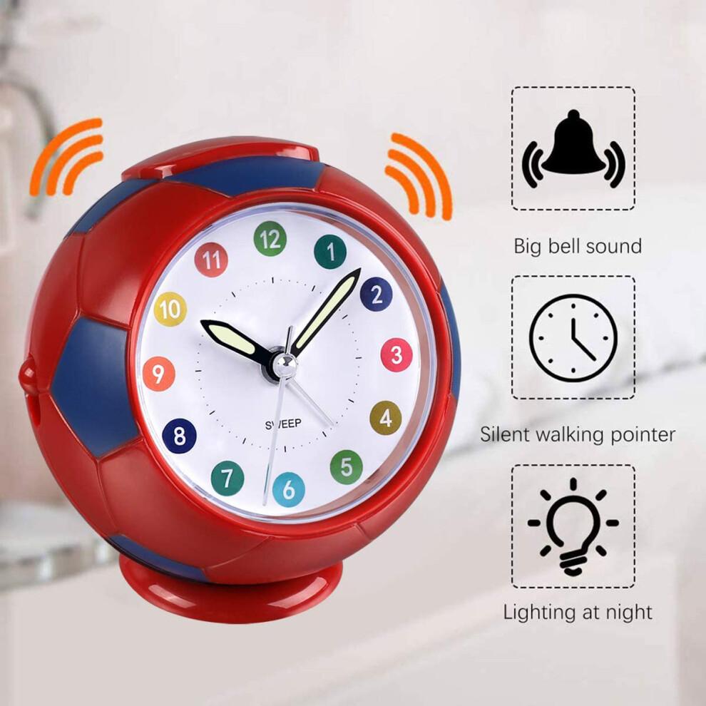 Analogue Talking Clock Silent Non Ticking Analog Alarm Clock, Time Teaching Design With Football Shape Desk Clock And Clear Clock Face, EasyRead For C