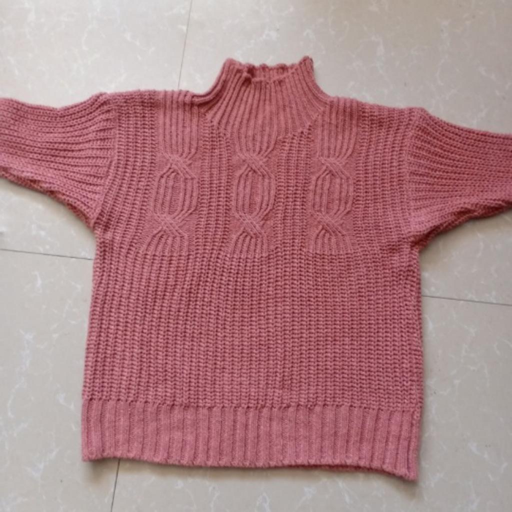 Duży damski sweter casualowy w jednolitym kolorze żakardowy - Luźny pulower z długim rękawem i okrągłym dekoltem, Sweter dziergany, Wygodny do noszenia na co dzień