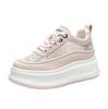 Fashion 7.5cm Summer New Women's Shoes Breathable Mesh Sole Versatile Petite Casual Increased Inner Heel Sponge Cake Thick Bottom Shoes