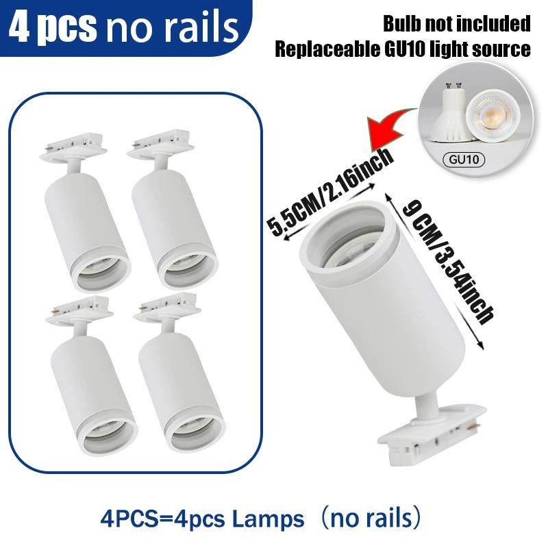 LED Track Light Clothing Store GU10 Focus Rail Spot DIY Bulb Design Fixture Shop Home Kitchen Track Lamp Source lane Spotlight