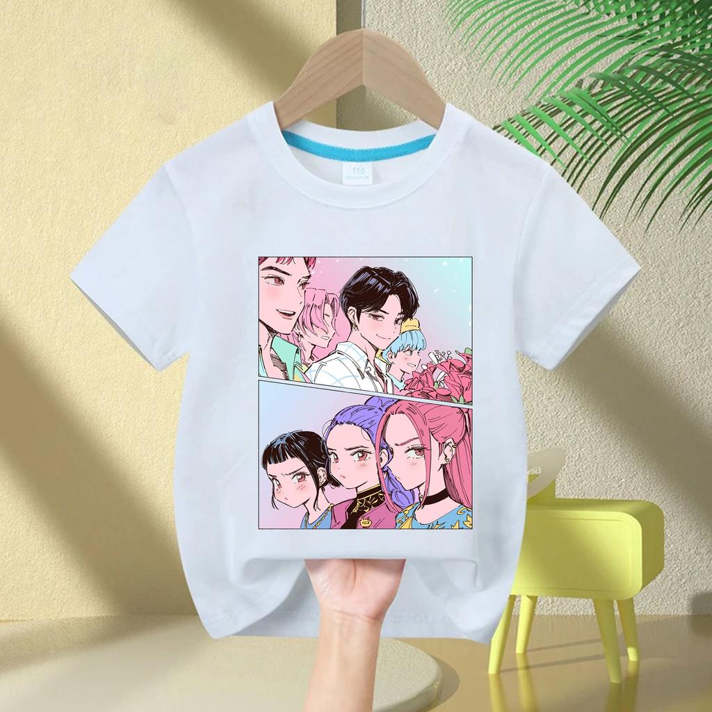 T-Shirts Girls Cartoon Printed Girls T-Shirt Crew Neck Fashion Casual Top Children's T-Shirt Girls Clothing