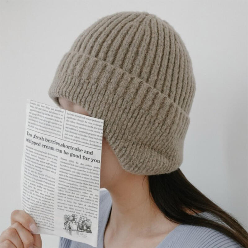 Women's Earflap Beanie Folding Comfortable Hat