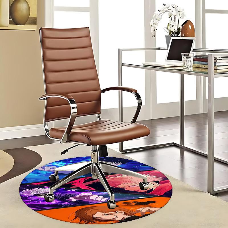 1pc Anime Character Round Carpet  Office Chair Mat 80cm