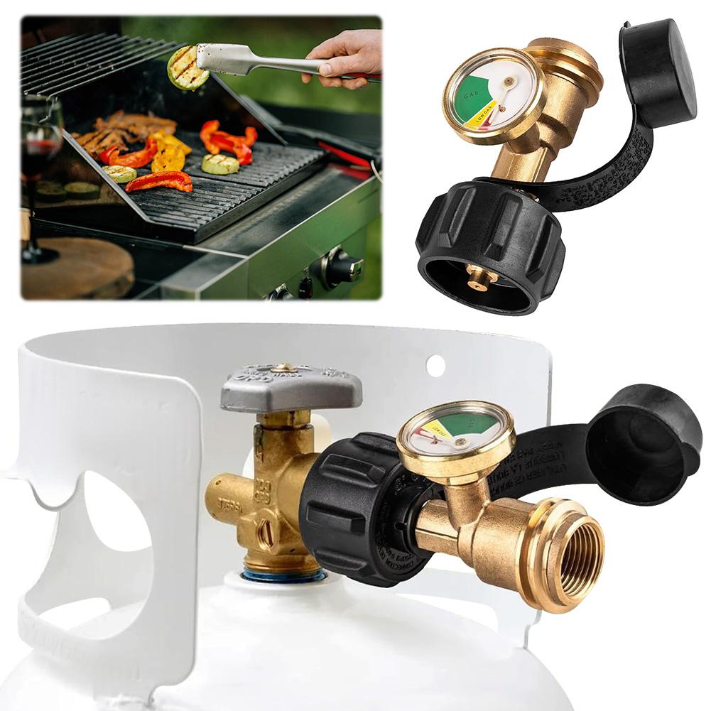 Propane Tank Gauge Level Indicator Color Coded Universal Propane Gauge Gas Pressure Meter Propane Adapter Gauge for 5-40lb Tank