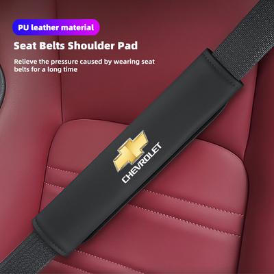 2Pcs Leather Car Seat Belt Shoulder Pad Safety Strap Cover For Spark Captiva Cruze Malibu Equinox Trax Camaro Blazer