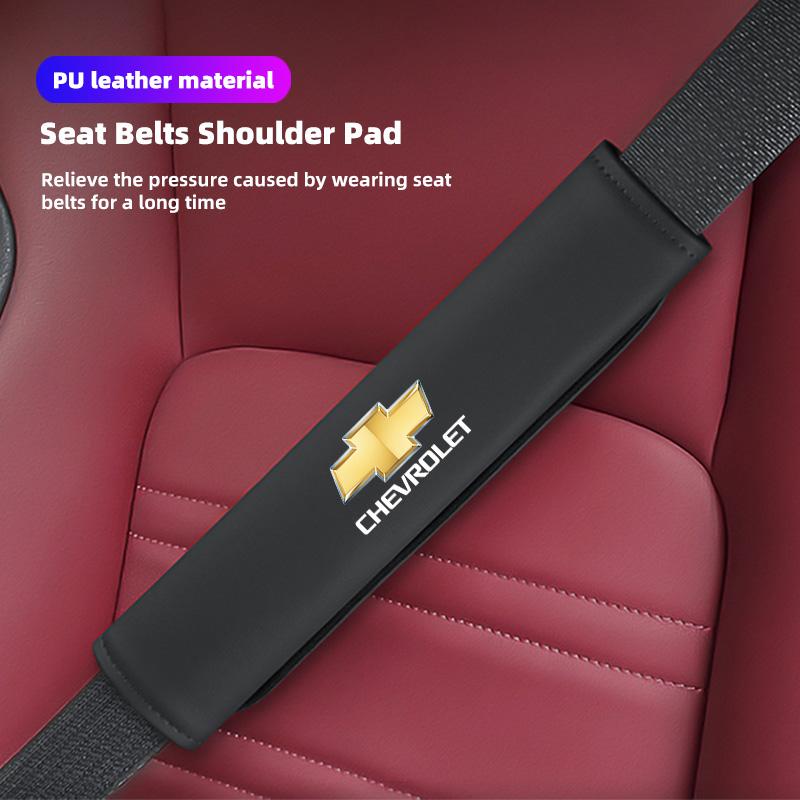 2Pcs Leather Car Seat Belt Shoulder Pad Safety Strap Cover For Chevrolet Spark Captiva Cruze Malibu Equinox Trax Camaro Blazer
