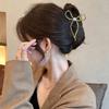 Metal Block Pearl Ribbon Updo Hair Clip