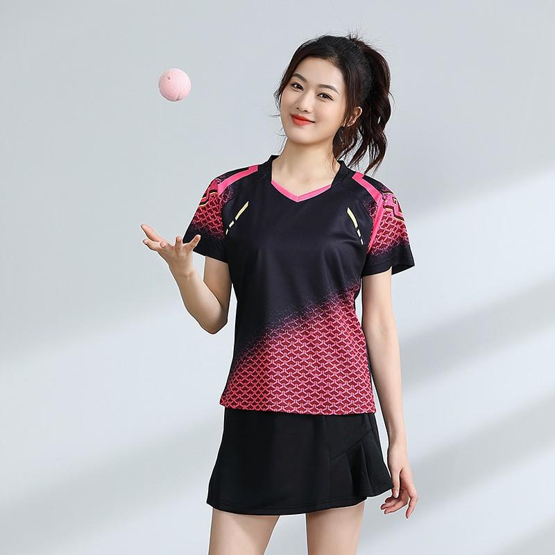 Ensemble Sport Badminton Tennis de Table Unisexe Haut à Manches Courtes Séchage Rapide Jupe-Short/Short Entraînement Compétition