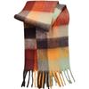 Yang Chaoyue Mohair Plaid Scarf Women's Autumn and Winter Versatile Soft Waxy Warm Imitation Cashmere Scarf Thickened Tide