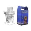 24pcs Luxury Dinnerware Sets with Holder Stainless Steel Fork Spoon Knife Business Gift Box Cutlery Rack Home Flatware Tableware