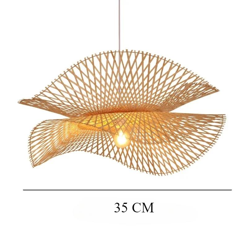Led Rattan Natural Wicker Pendant Light Fixtures Weaven Hanging Lampshade for Living Room Bedroom Decorative Lighting Handcraft