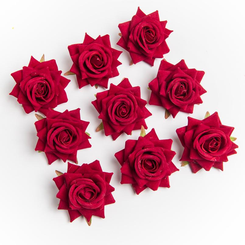 

5/10 Pieces Artificial Flowers Flannel Rose Heads Wedding Scrapbook Home Room Table Decorations Bridal Diy Accessories Clearance 5 Pieces темно-красного
