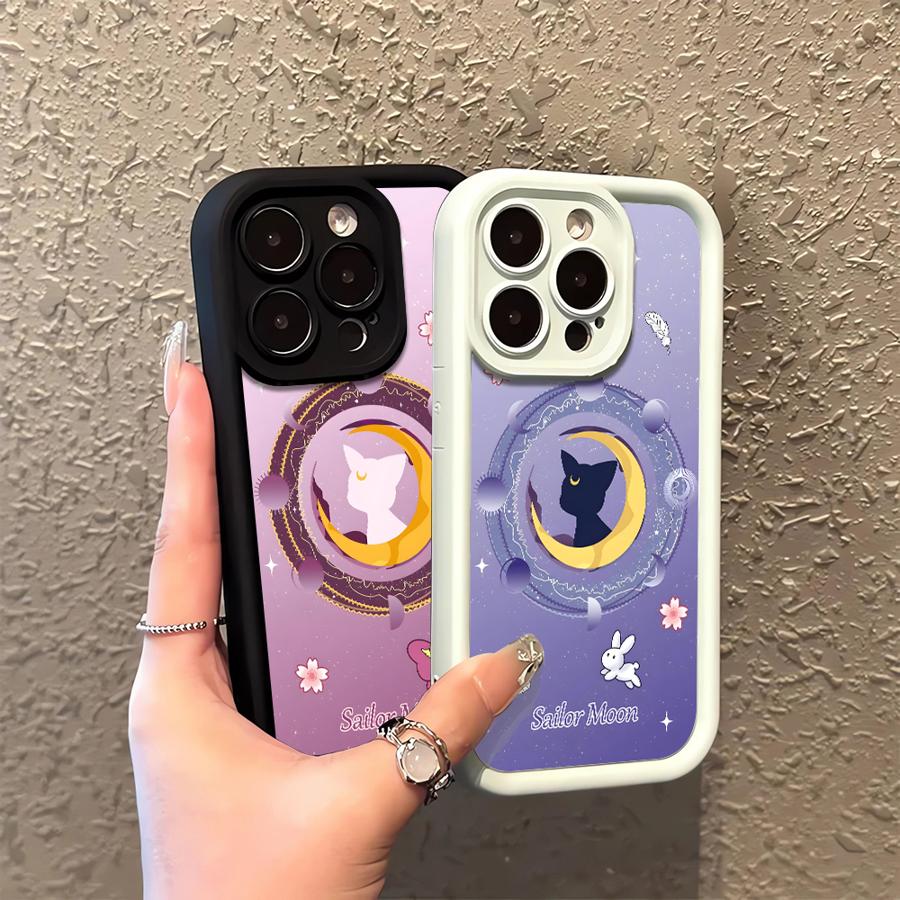 Case for iPhone 17 Pro Max 17Pro 16 Air 12 Pro 11 15 Plus 14 13 Phone Cover S-Sailor Moon Cute Cat