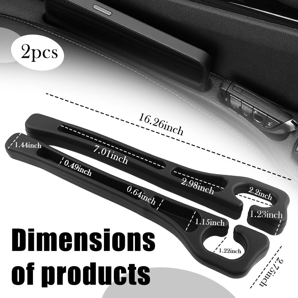 2PCS Upgraded Car Seat Gap Filler,Soft No Drop Seat Guard For Cars With Dual Slot Car Seats Gap Organizer For Storing Items & Filling Gaps,Versatile