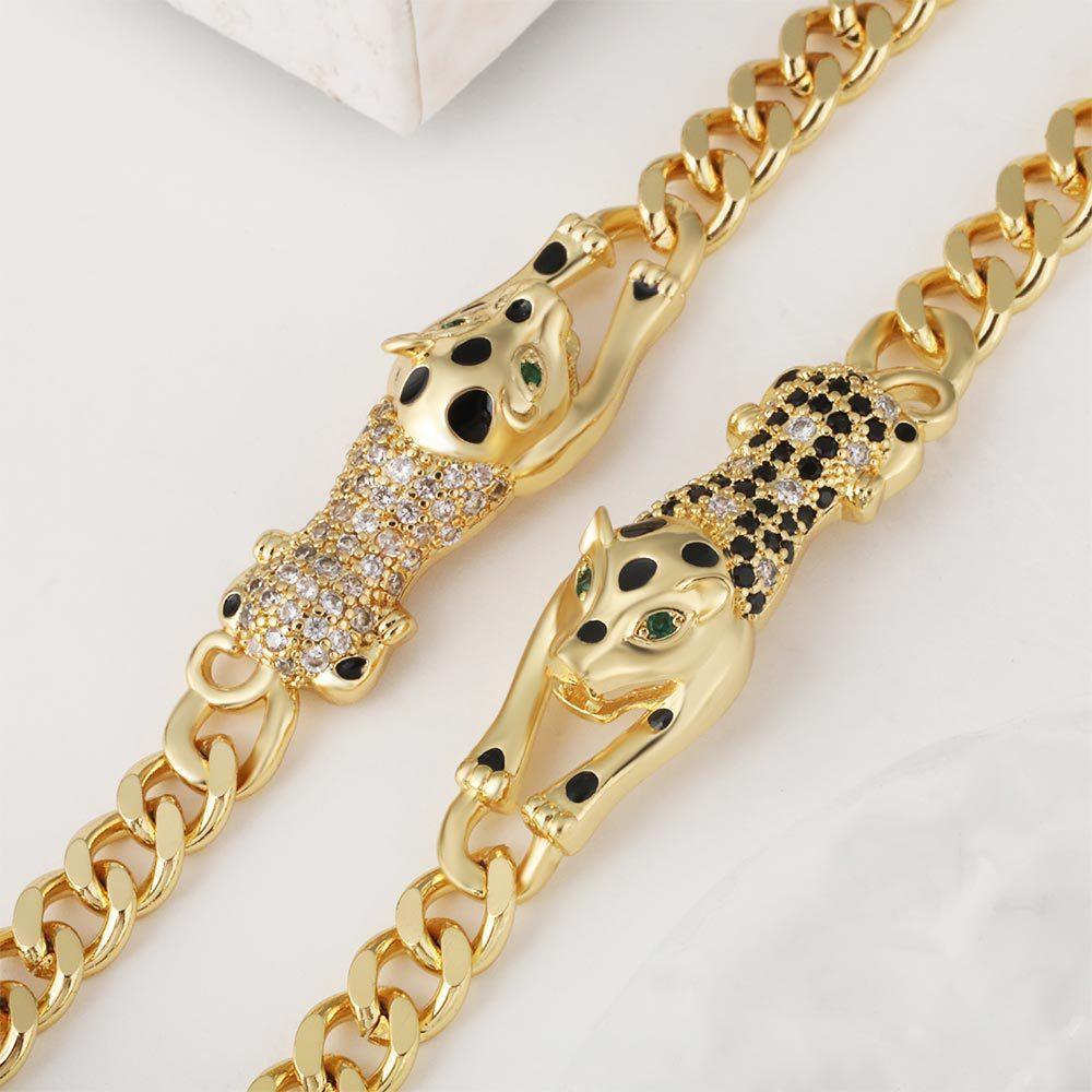 Nieuwe Europese en Amerikaanse Hip Hop Cubaanse Ketting Jaguar Armband Ketting Armband