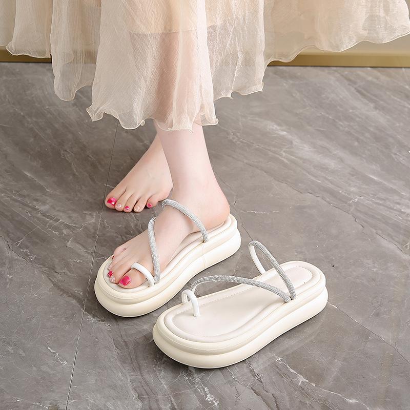 

TEH3813 beach sandals women s 2025 new summer women s sandals thick-soled soft-soled two wear cool slippers women 40