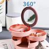 Jewelry Organizer Display Box 360° Rotatable Jewelry Box Portable Jewelry Case Necklace Earrings Ring Bracelet Storage Box Case