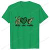 New Peace Love Fshing Printing Tshirt Women Unisex Tees Round Neck Tshirt Unisex Fishing Enthusiast Summer Short Sleeve Tops