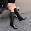 Ladies Shoes on Sale High Quality Sleeve Women's Boots Autumn Round Toe Solid High Tube Low Heels Fashion Boots Zapatos De Mujer