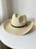 Womens Straw Cowboy Hat With Wide Brim UV Protection Beach Sun Hat Leather Band