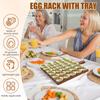30 Hole Deviled Egg Platter Wood Deviled Egg Holder with Handle Multi-role Cutting Board Reversible Egg Tray Kitchen Accessories