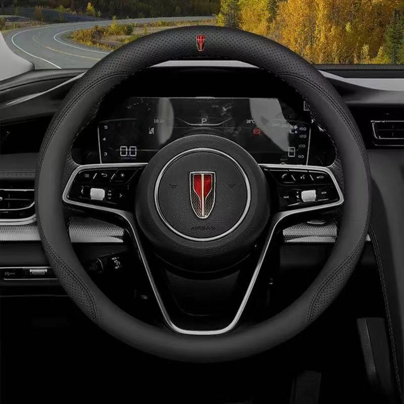 Genuine Leather & Suede Carbon Fiber Steering Wheel Cover for Hongqi H5/H9/EQM5/H7/EHS9