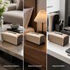 Luxury Style Tissue Box Cover PU Leather Rectangular Napkin Organizer Compact Tissue Holder for Bedroom Bathroom Vanity